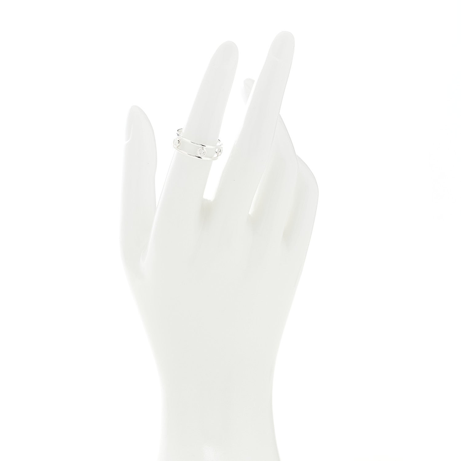 Tiffany Sterling Silver Diamond Elsa Peretti Diamonds by the Yard Ring 52 6 2 of 4