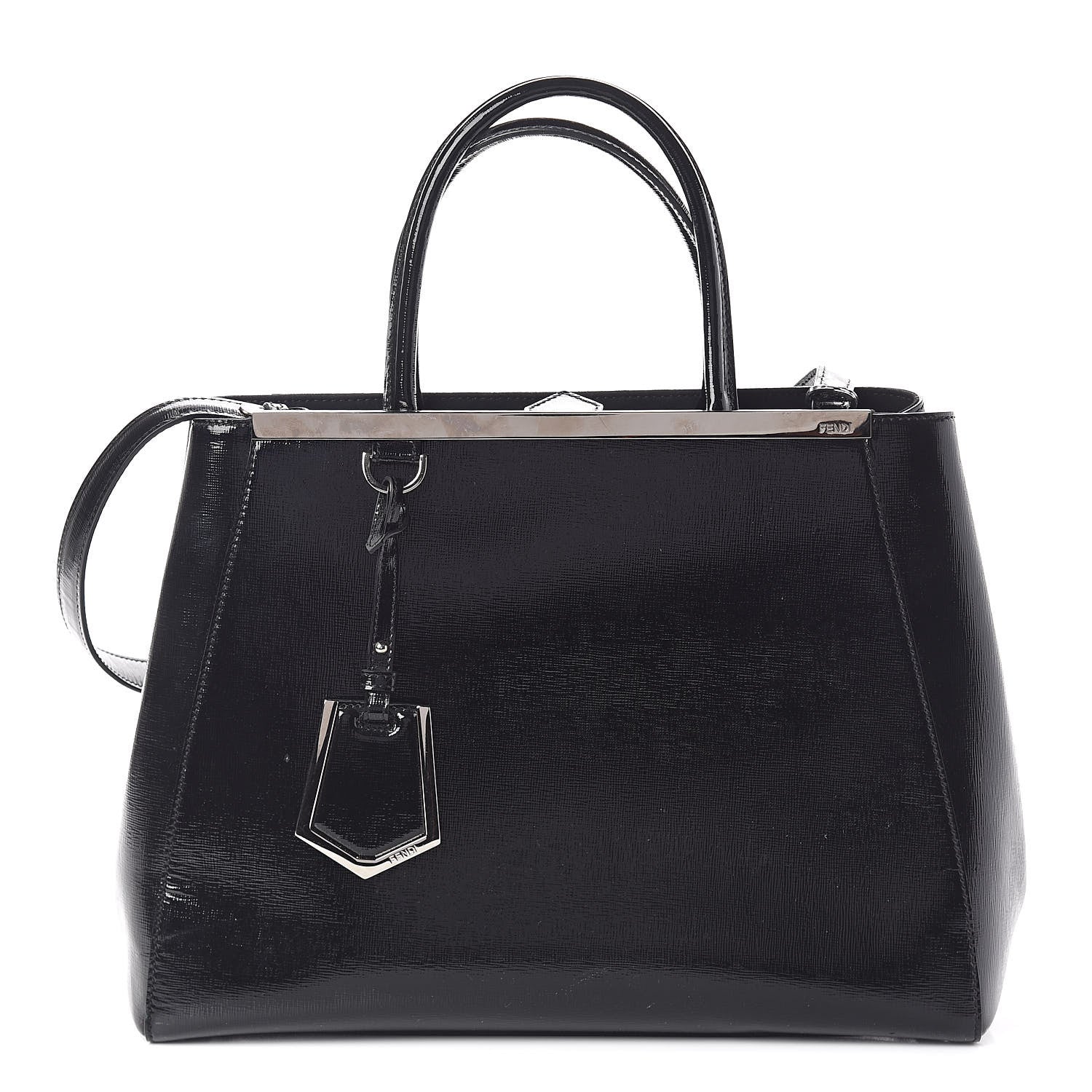 Fendi Patent Vitello Elite Regular 2Jours Tote Black 1 of 11
