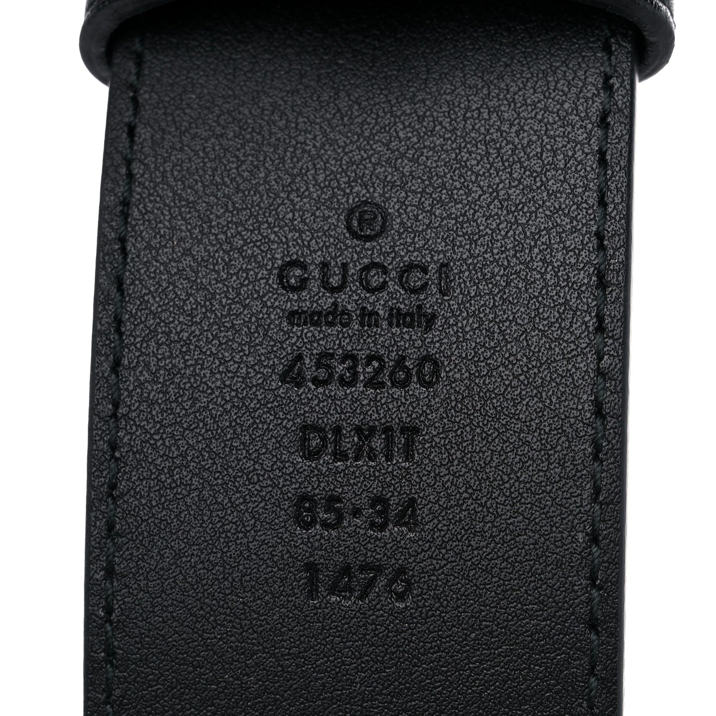 Moon Calfskin Pearl Double G 40mm Belt 85 34 Black Cream