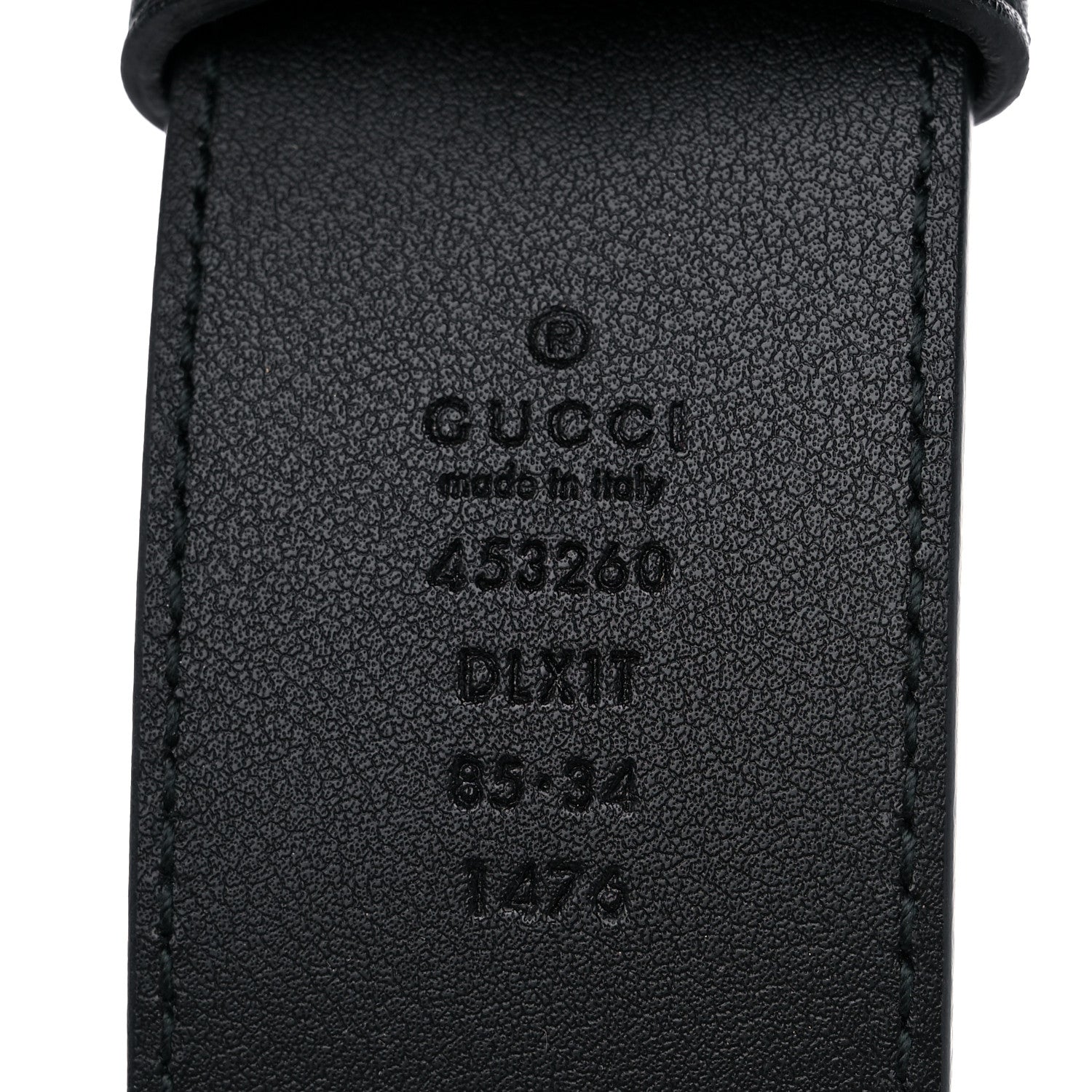 Gucci Moon Calfskin Pearl Double G 40mm Belt 85 34 Black Cream 3 of 5