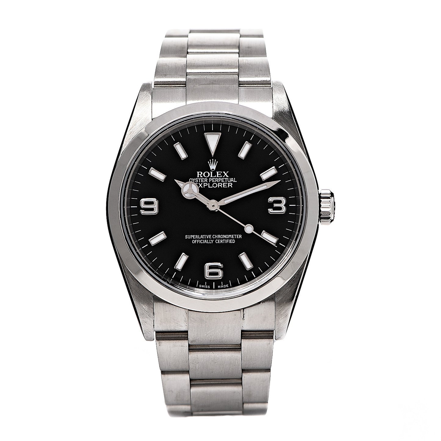 Stainless Steel 36mm Oyster Perpetual Explorer Watch Black 114270
