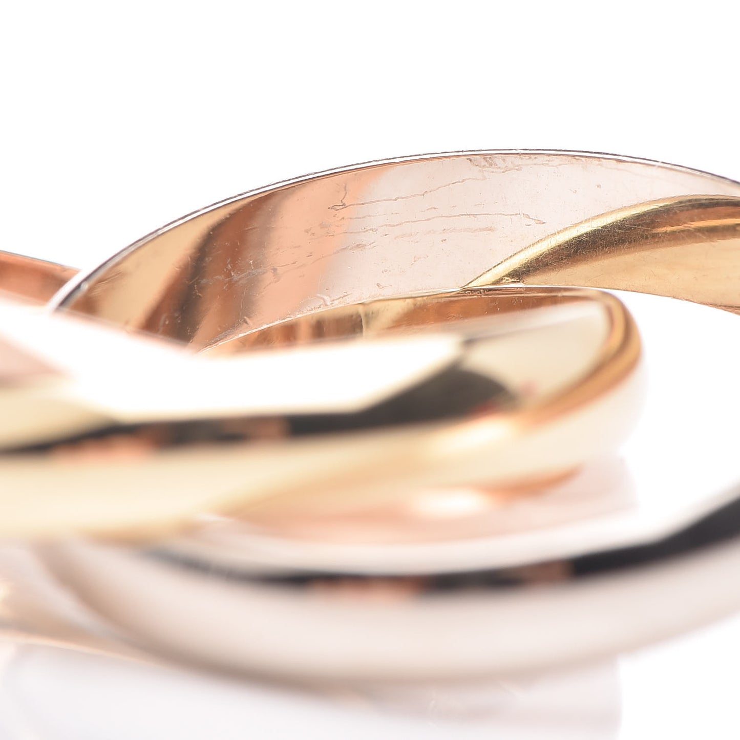 18K Pink Yellow White Gold Classic Les Must De Trinity Ring 53 6.25