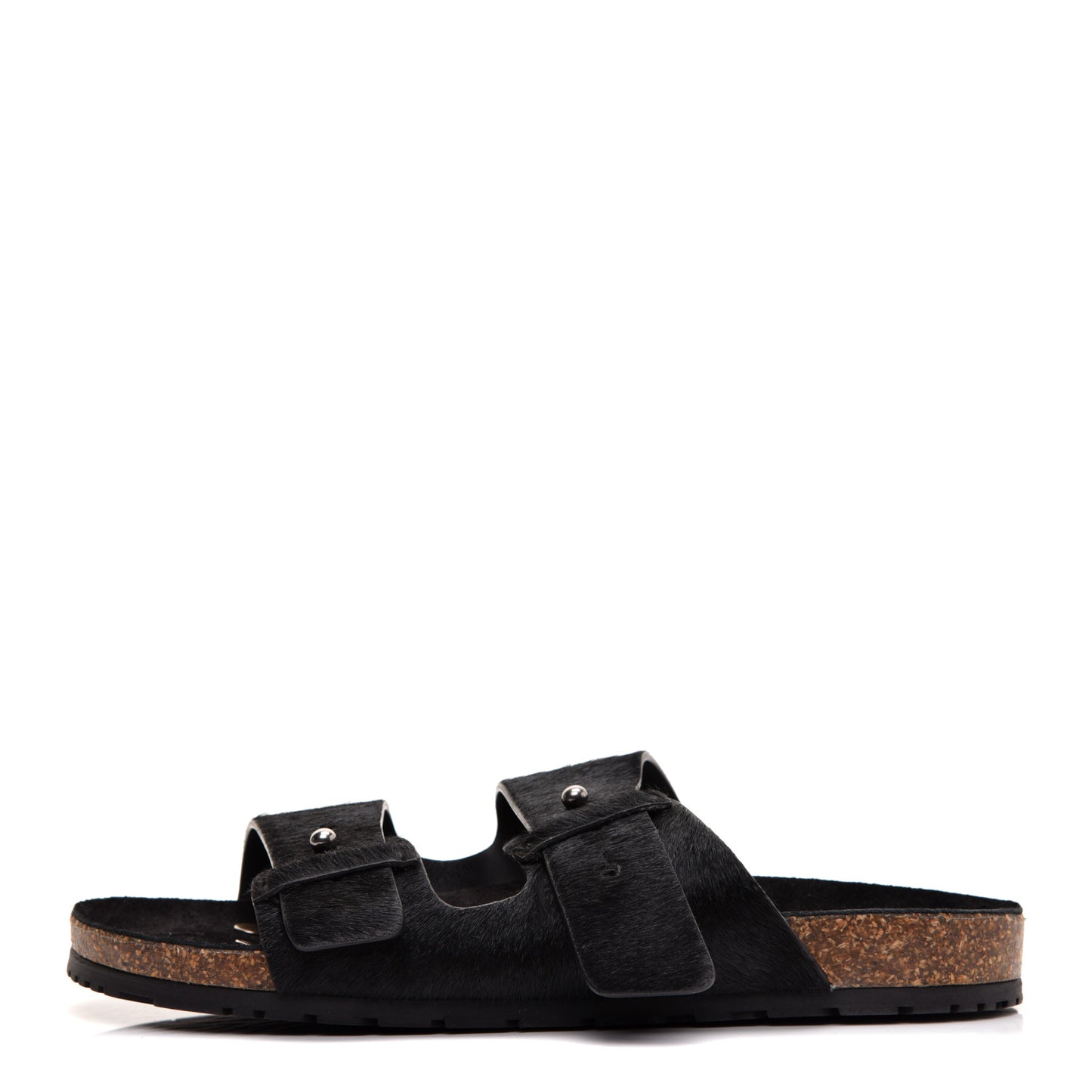 Calf Hair Jimmy Cross Slides 40 Black