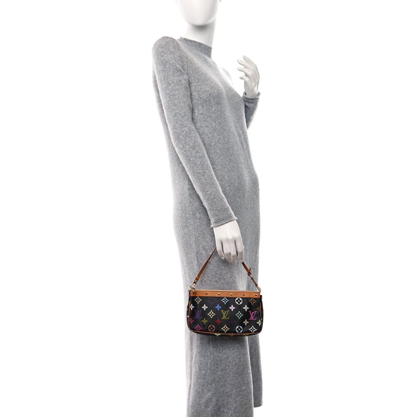 Monogram Multicolor Pochette Accessories Black