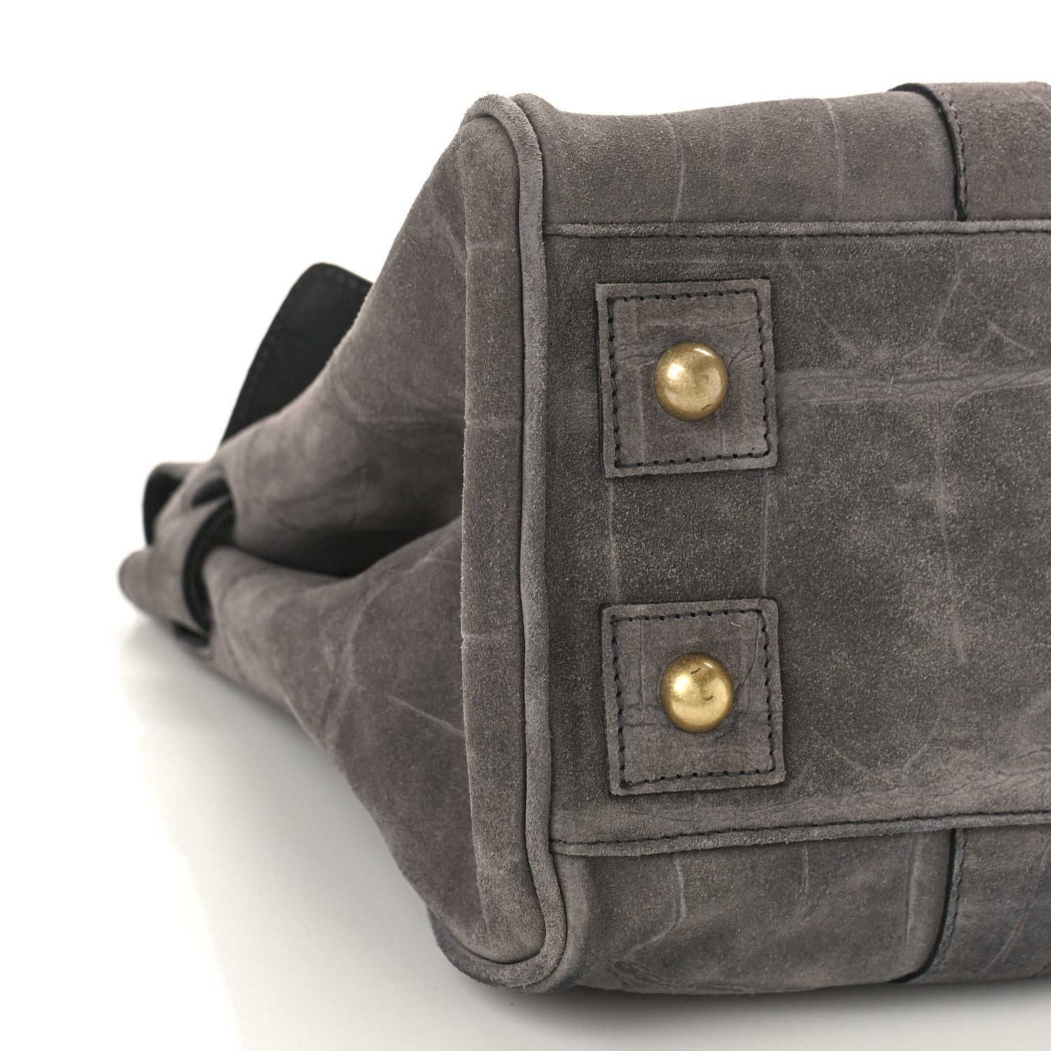 Mulberry Suede Crocodile Embossed Bayswater Grey 7 of 8