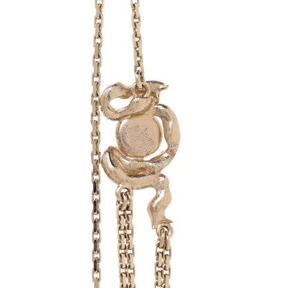 Chanel Crystal Pearl Chain CC Multi Strand Necklace Gold 6 of 7