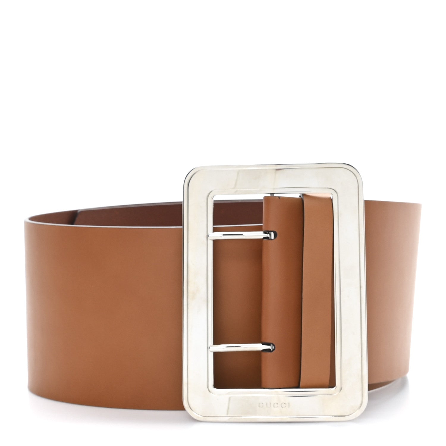 Gucci Calfskin Wide Belt 90 36 Harness Brown 1 of 4