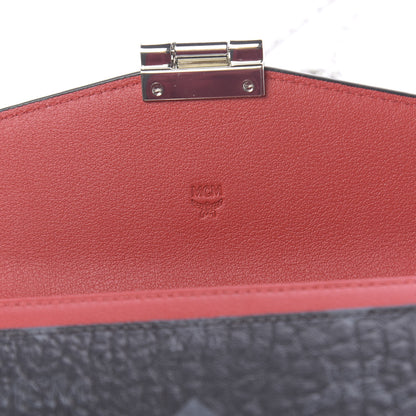 MCM Visetos Large Patricia Wallet On Chain Black Red 5 of 9