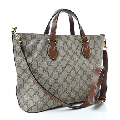 Gucci Soft GG Supreme Monogram Small Crossbody Tote Beige Cuir 3 of 9