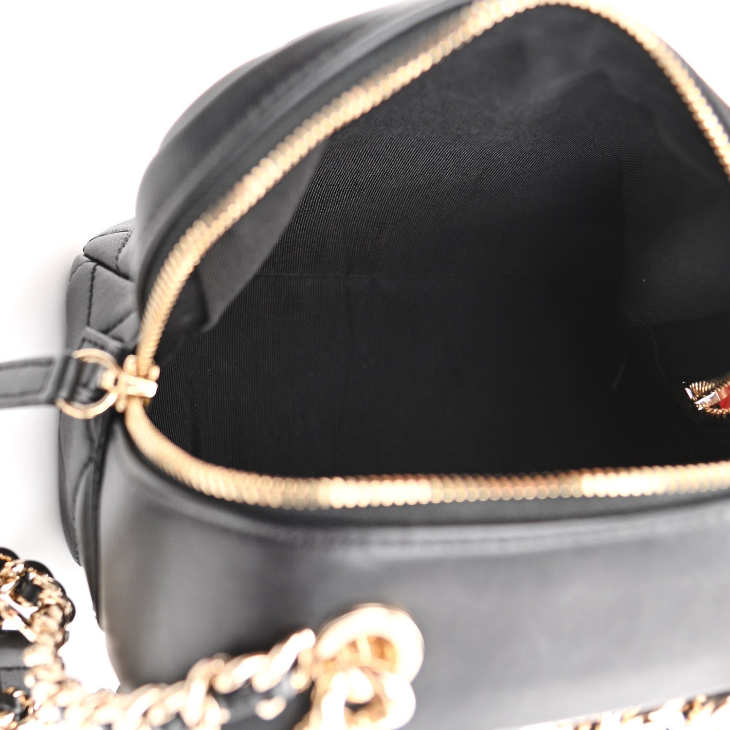 Chanel Lambskin Quilted Studded Quilted Vanity Case With Chain Black 5 of 10