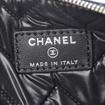 Chanel Distressed Patent Medium CC Crossing Cosmetic Case Black 7 of 8
