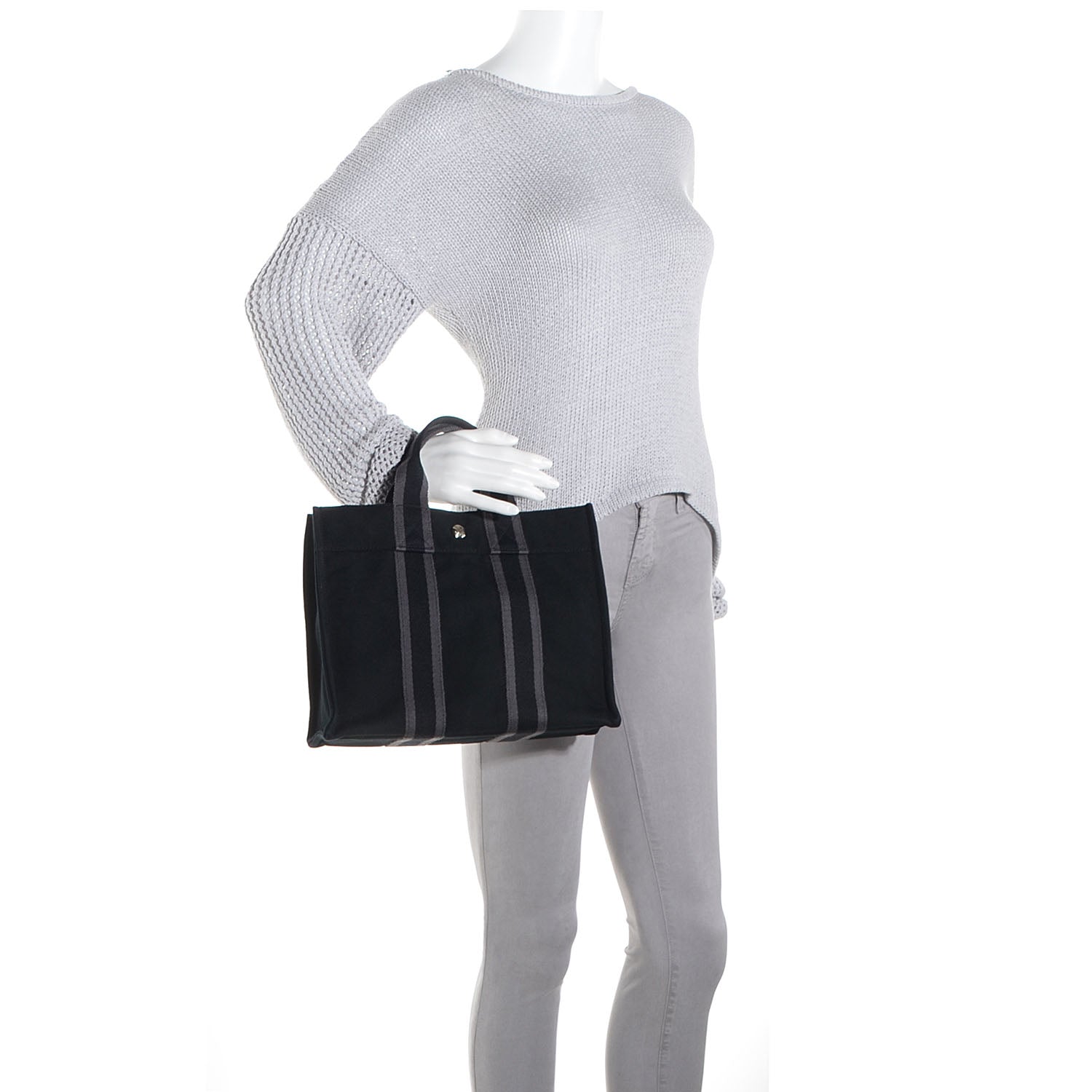 Hermes Canvas Fourre Tout PM Black 2 of 10
