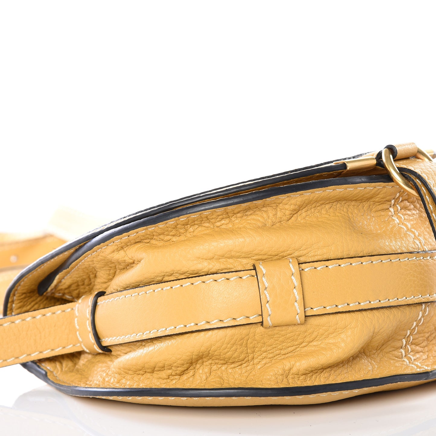 Calfskin Mini Marcie Round Crossbody Bag Dusty Yellow