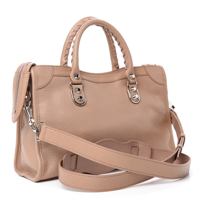 Balenciaga Shiny Goatskin Silver Metallic Edge Hardware S City Rose Des Sables 3 of 10