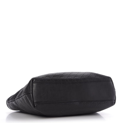 Gucci Guccissima Medium Zippered Shopping Tote Black 4 of 9
