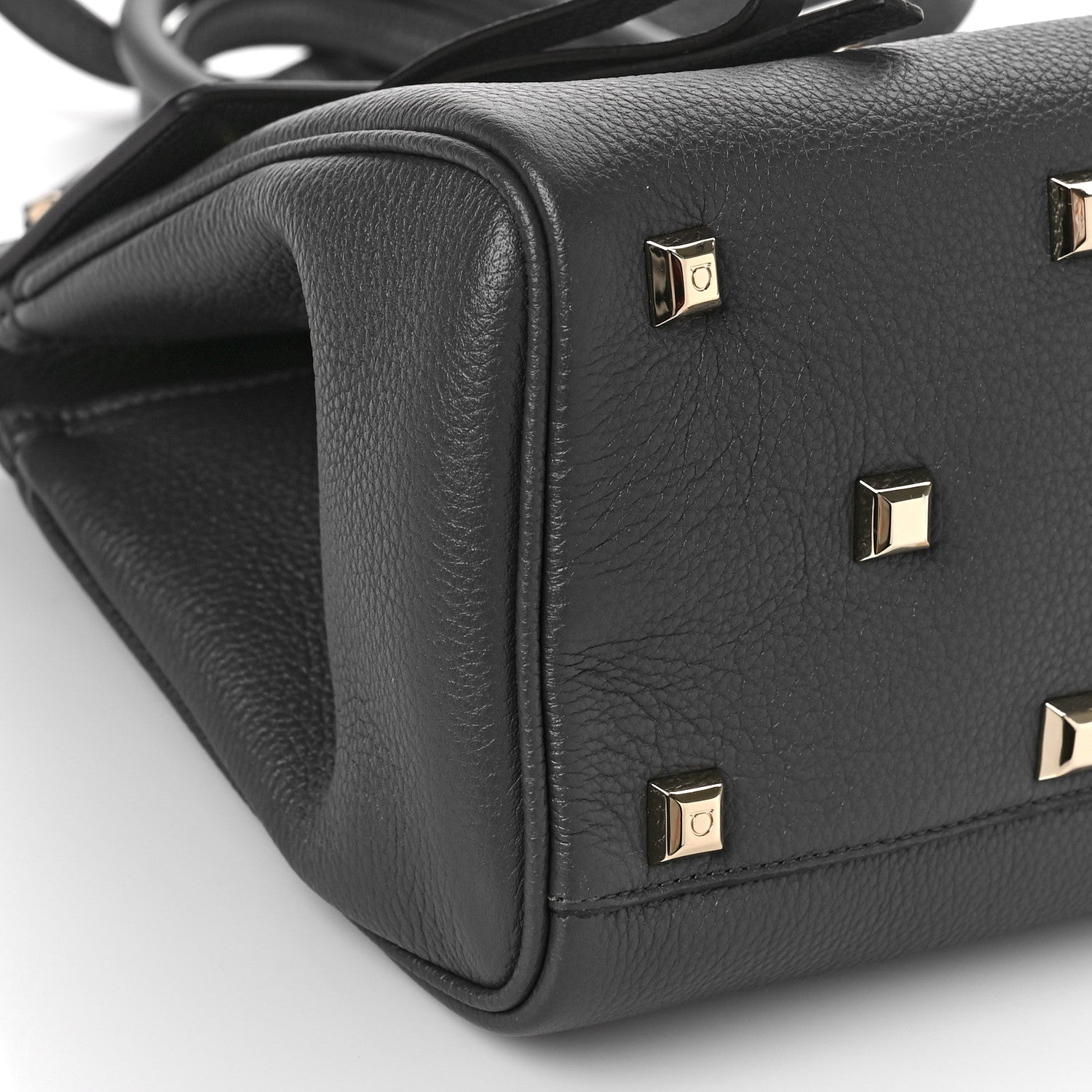 Salvatore Ferragamo Hammered Calfskin Studio Bag 7 of 8