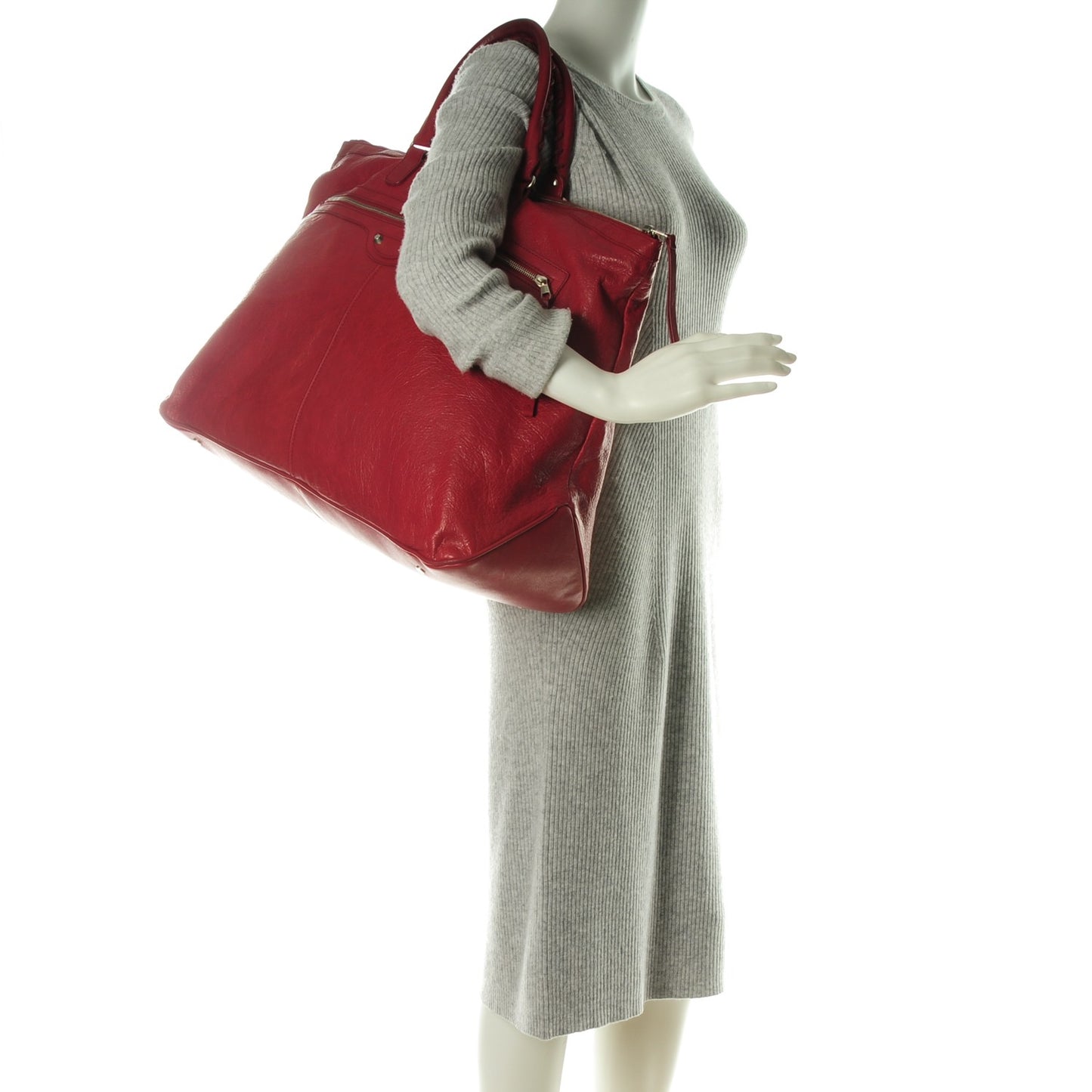 Agneau Classic Hardware Oversize Mens Bag Groseille