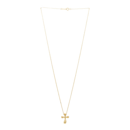 Tiffany 18K Yellow Gold 12mm Elsa Peretti Cross Pendant Necklace 3 of 6