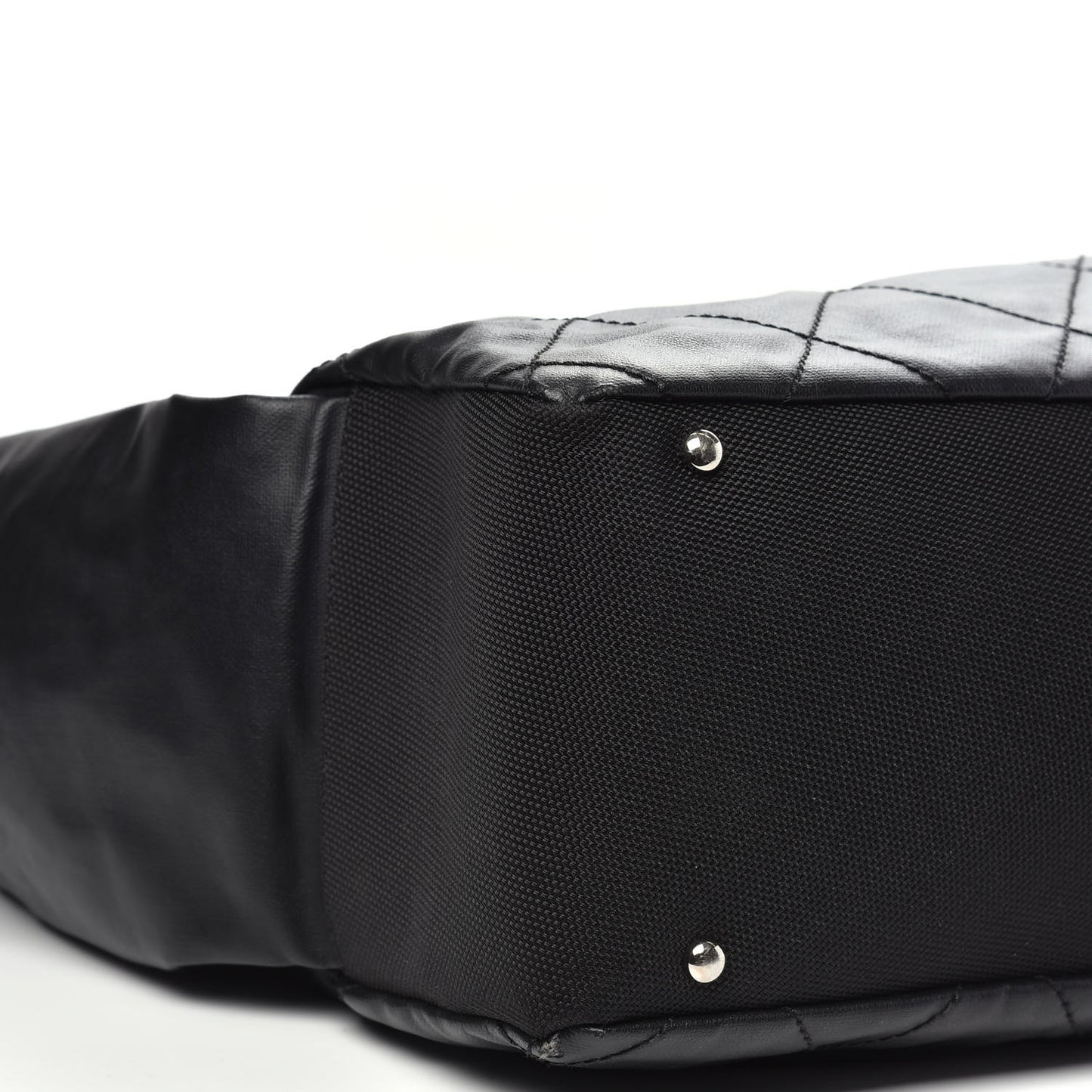 Coated Canvas Stitched XL Paris Biarritz Tote Black