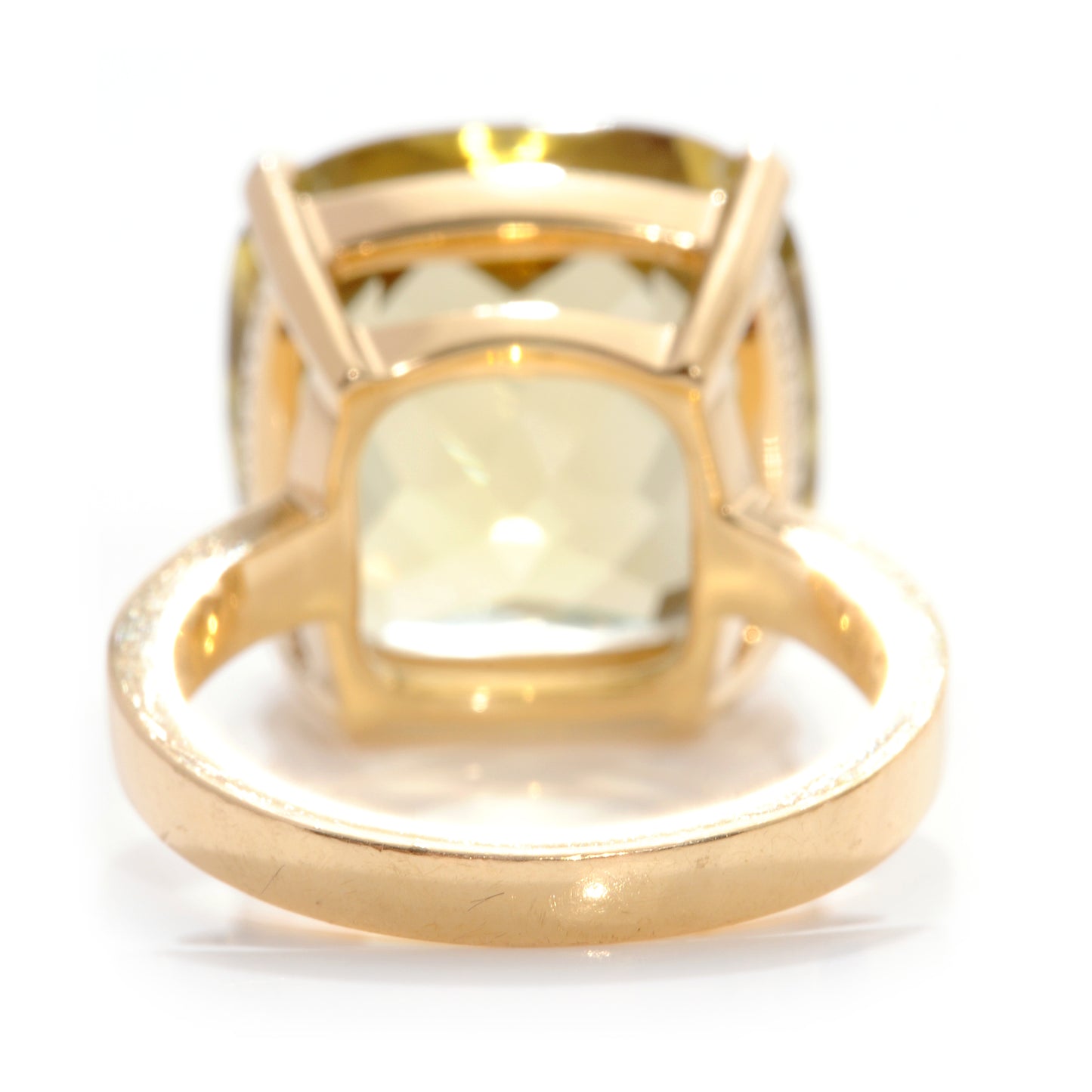 18k Gold Citrine Sparklers Cocktail Ring 5.25