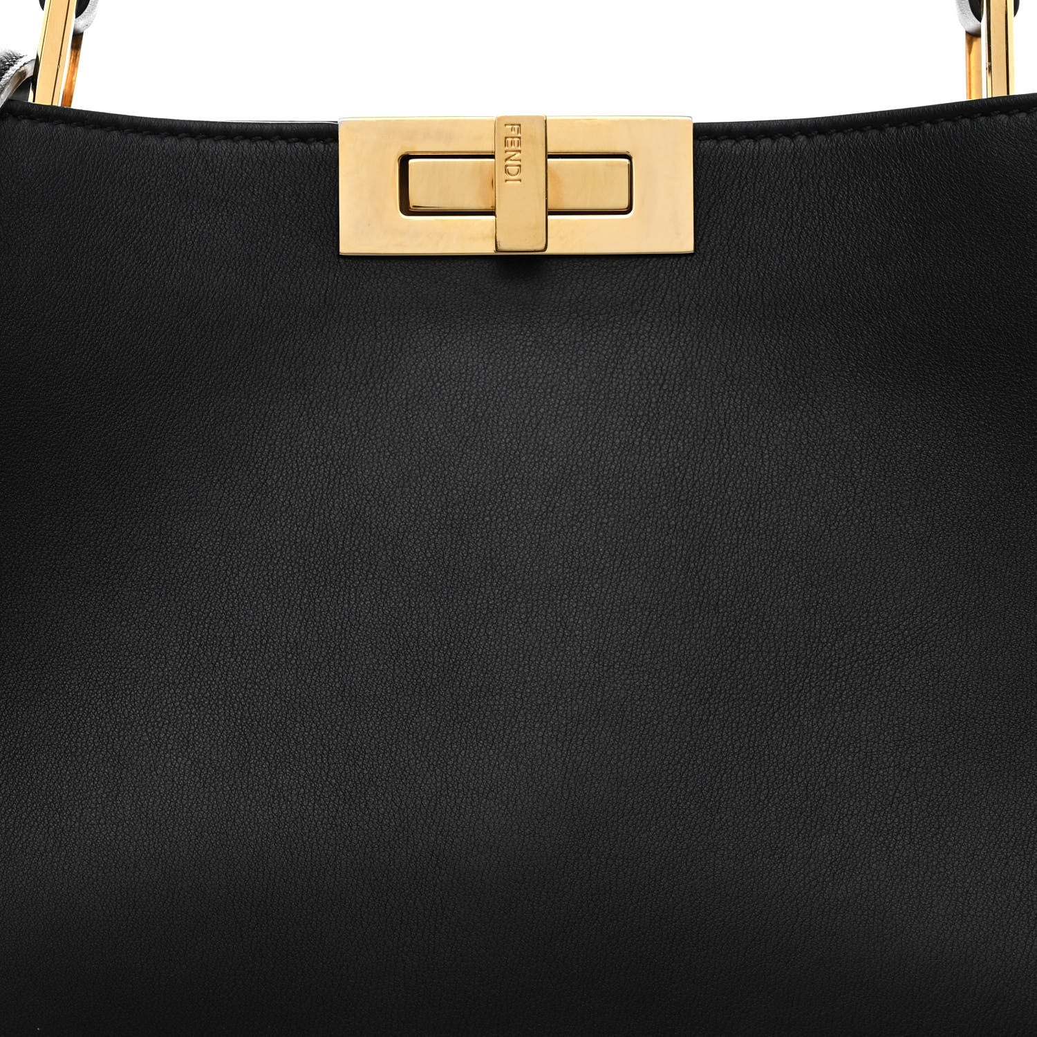 Fendi Vitello Tahiti Burro Large Peekaboo Iconic Essentially Satchel Black Corda 8 of 10