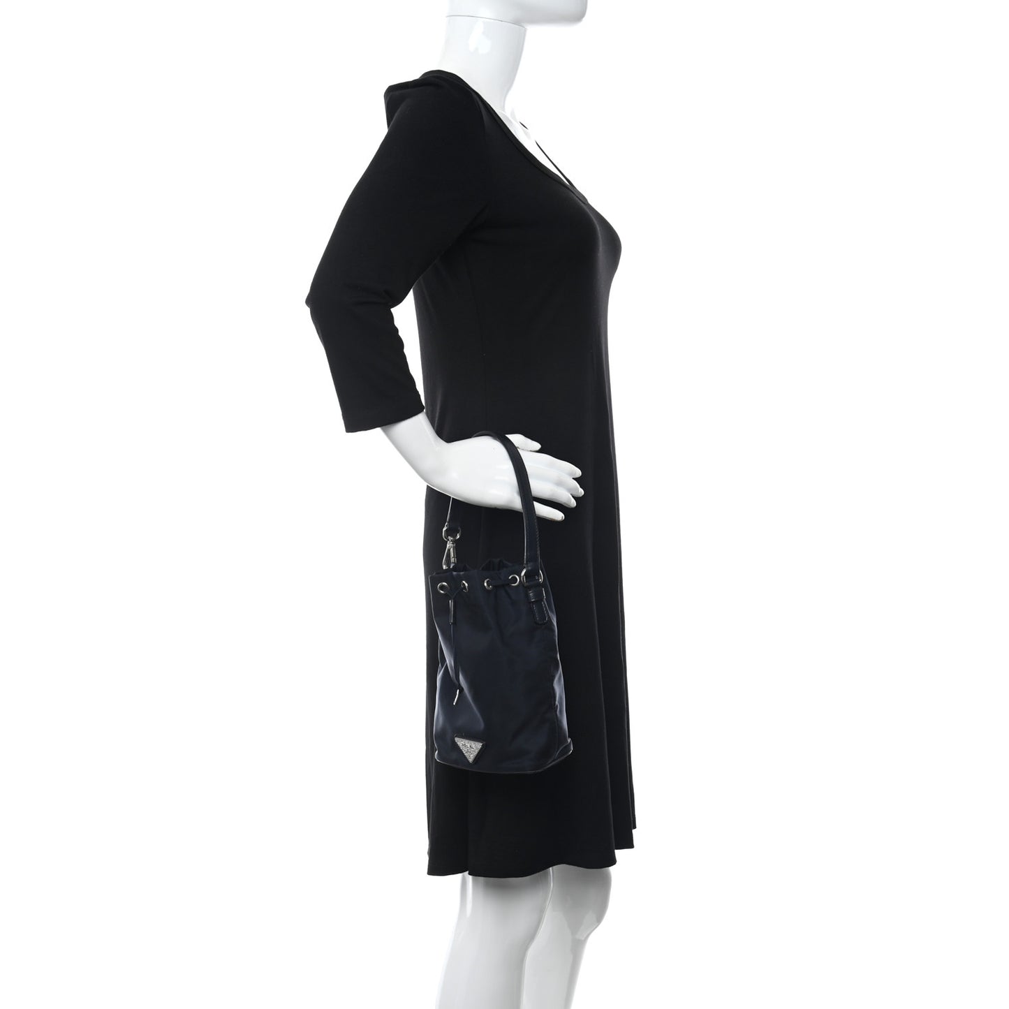 Tessuto Nylon Night Bucket Bag Bleu