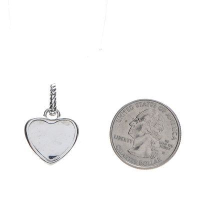 David Yurman Sterling Silver 18K Yellow Gold Cable Heart Pendant 2 of 12