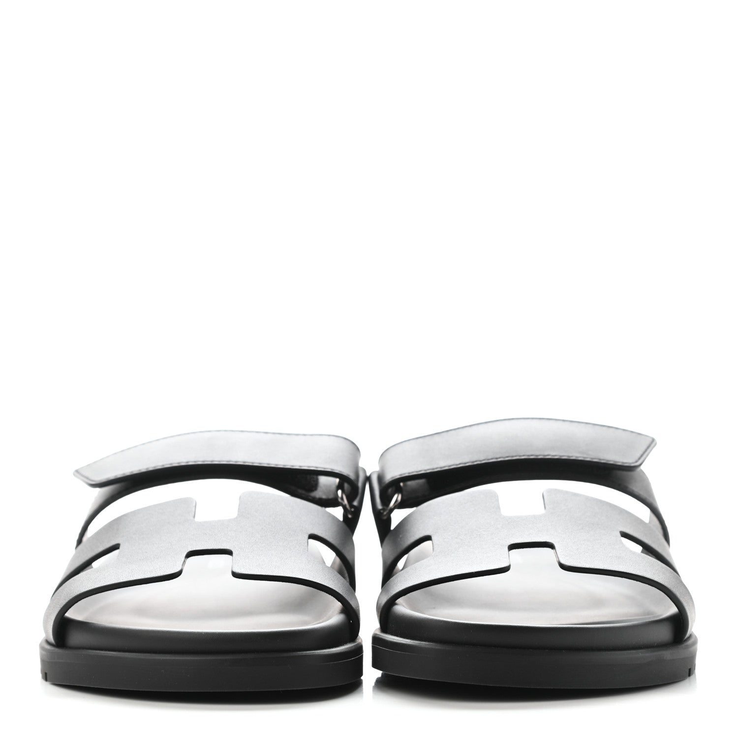Hermes Calfskin Womens Chypre Sandals 38.5 Black 2 of 9