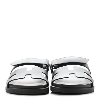 Hermes Calfskin Womens Chypre Sandals 38.5 Black 2 of 9