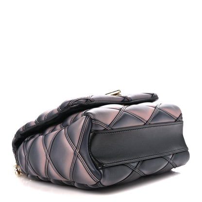 Louis Vuitton Lambskin Malletage Top Handle GO-14 MM Black Pink 5 of 12