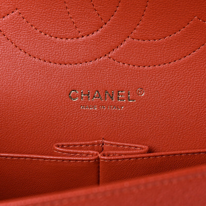 Chanel Pearly Caviar Quilted Jumbo Double Flap Orange 6 of 10