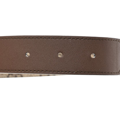 Gucci GG Supreme Monogram Matte Plutone Calfskin Double G 30mm Belt 75 30 Beige Ebony New Acero 4 of 6