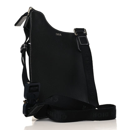 Christian Dior X KAWS Grained Calfskin Bee Saddle Pouch Black 3 of 9
