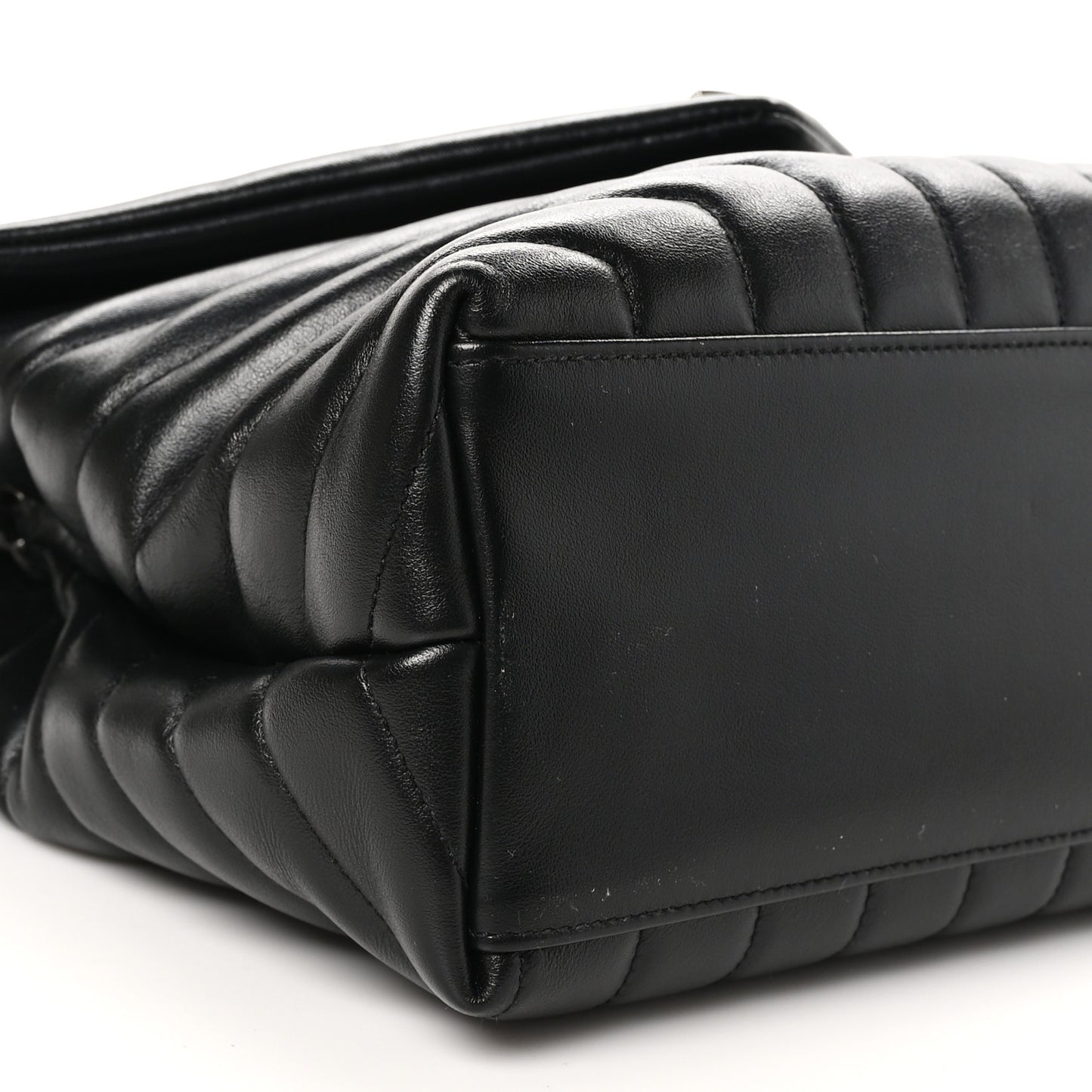 Calfskin Y Quilted Monogram Medium Loulou Chain Satchel Black