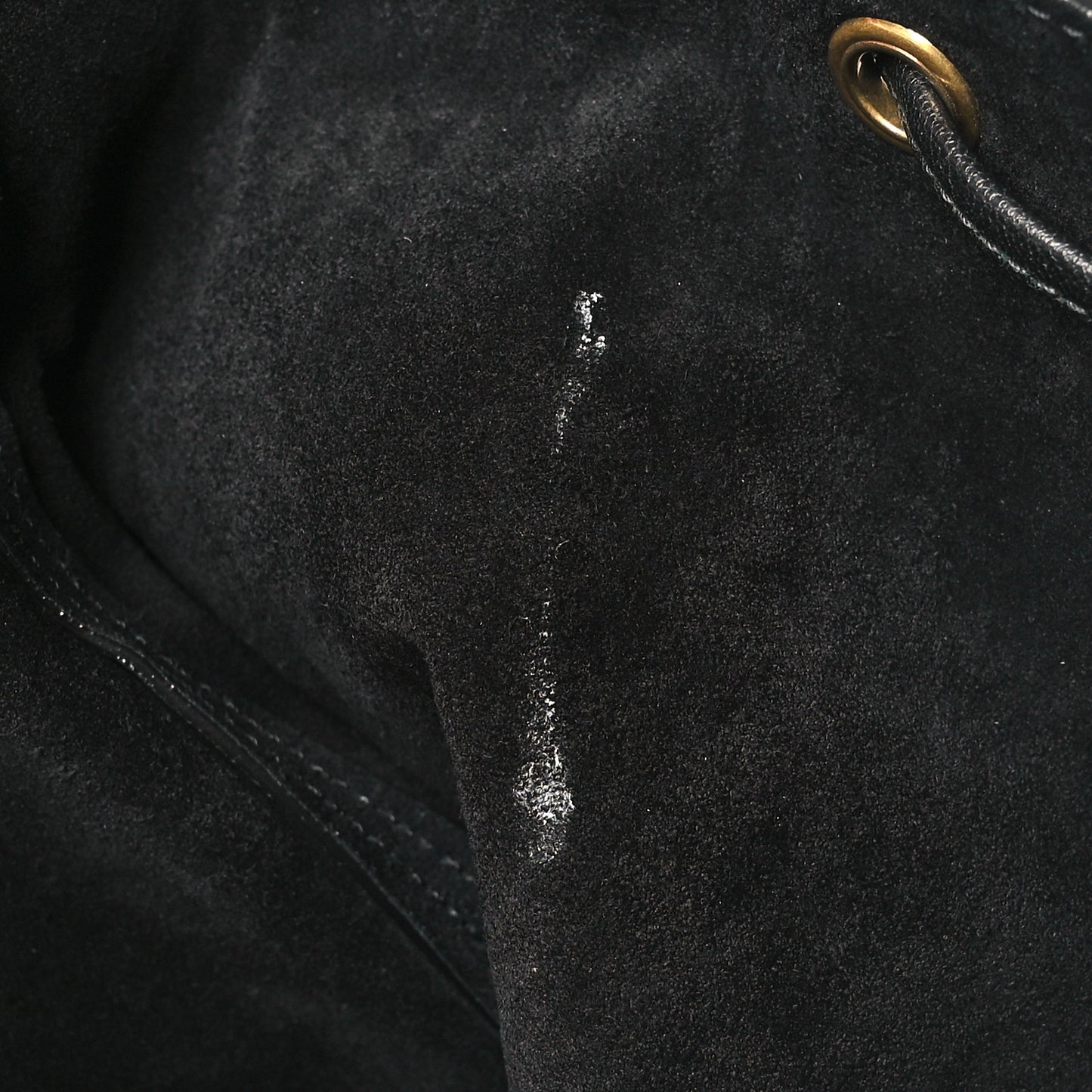 Lambskin Medium Heart Studded Riva Drawstring Bag Black