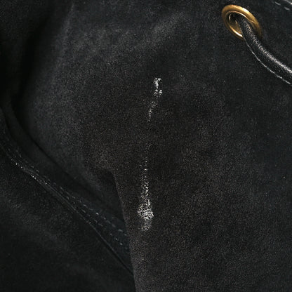 Saint Laurent Lambskin Medium Heart Studded Riva Drawstring Bag Black 11 of 11