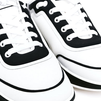 Chanel Lycra Womens CC Sneakers 41 White Black 5 of 5