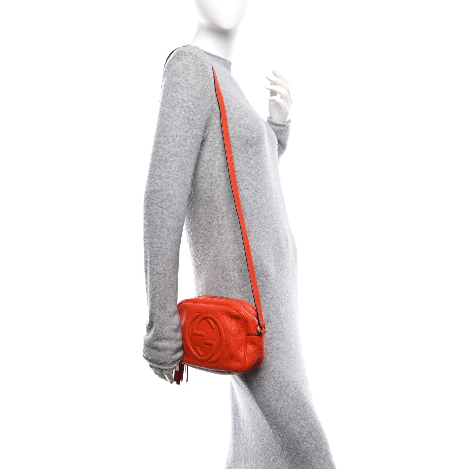 Gucci Pebbled Calfskin Small Soho Disco Bag Sun Orange 2 of 11