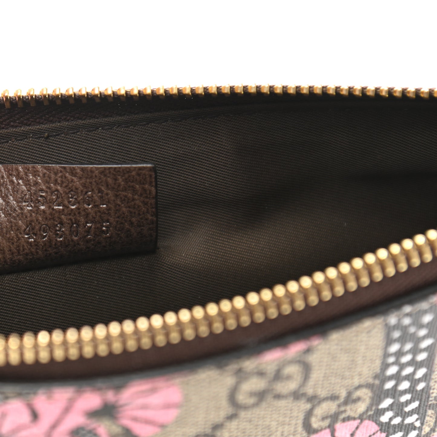 GG Supreme Monogram Bengal Zip Pouch Beige New Acero Crop Pink