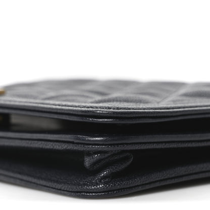 Chanel Caviar Quilted Boy Wallet On Chain WOC Navy 10 of 11