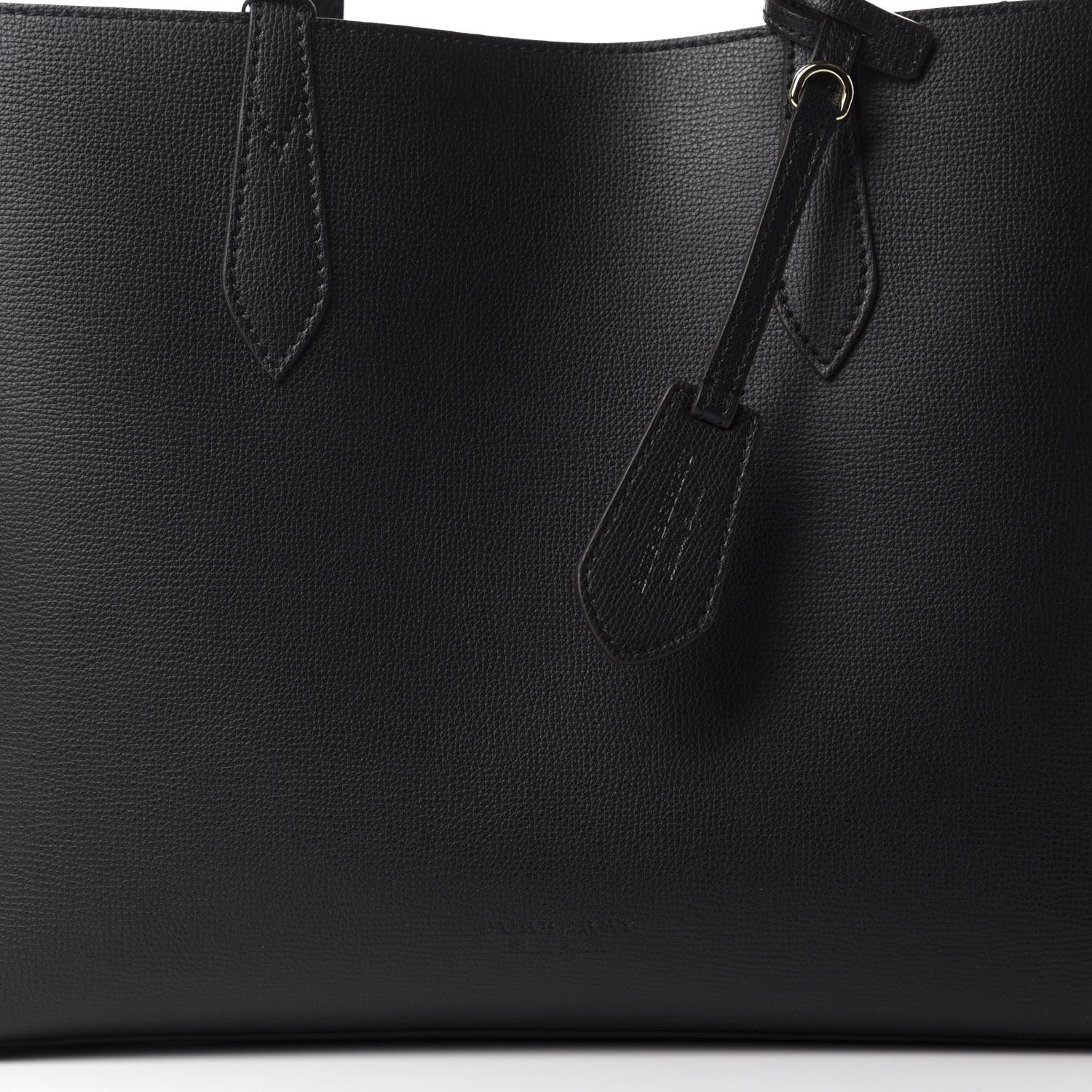 Burberry Grainy Calfskin Haymarket Check Medium Reversible Tote Black 9 of 16