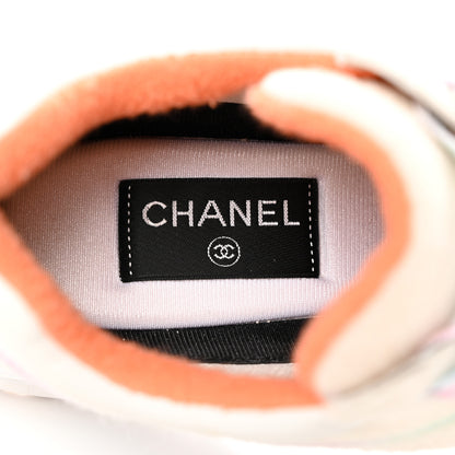 Chanel Wool Suede Calfskin CC Sneakers 38.5 Multicolor 7 of 12