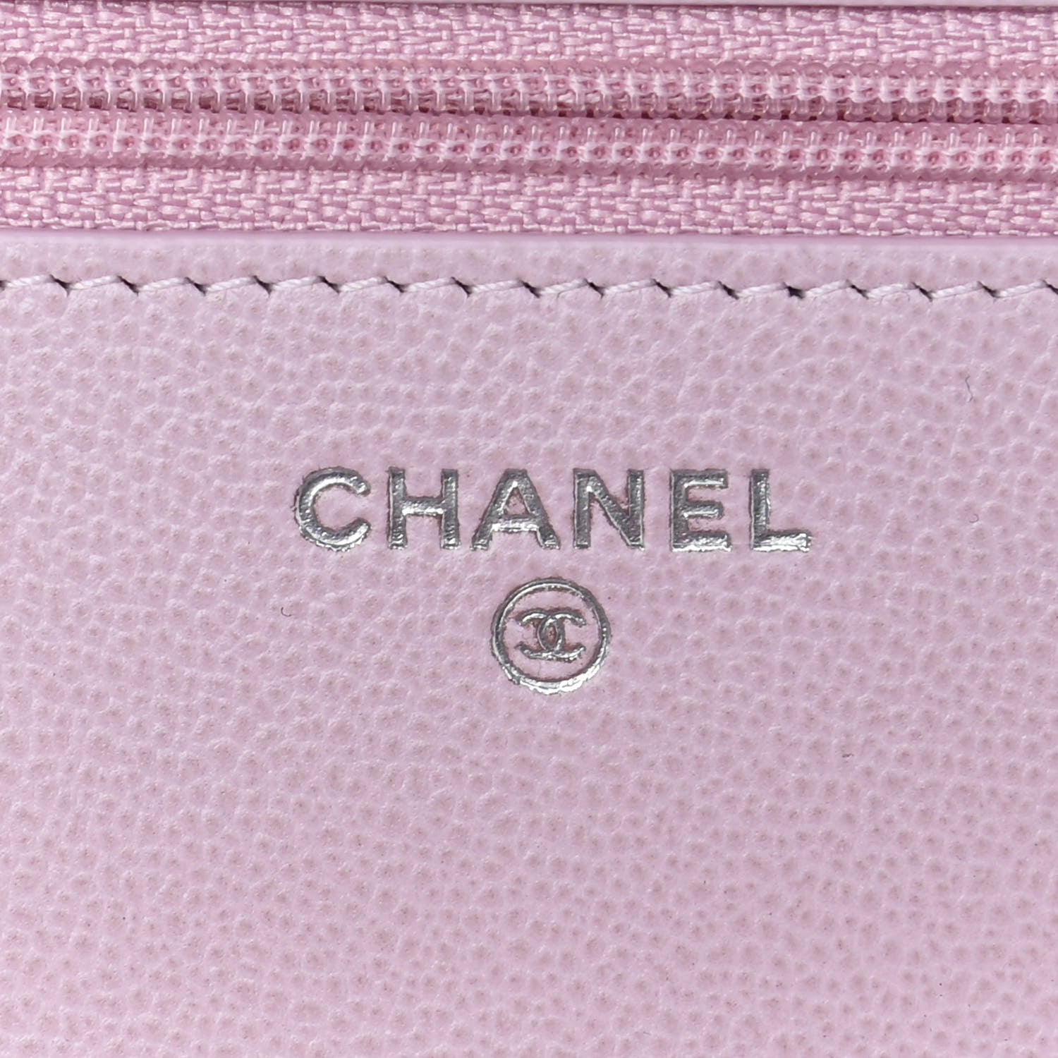 Chanel Grained Calfskin Quilted CC Box Wallet On Chain WOC Light Pink 6 of 12