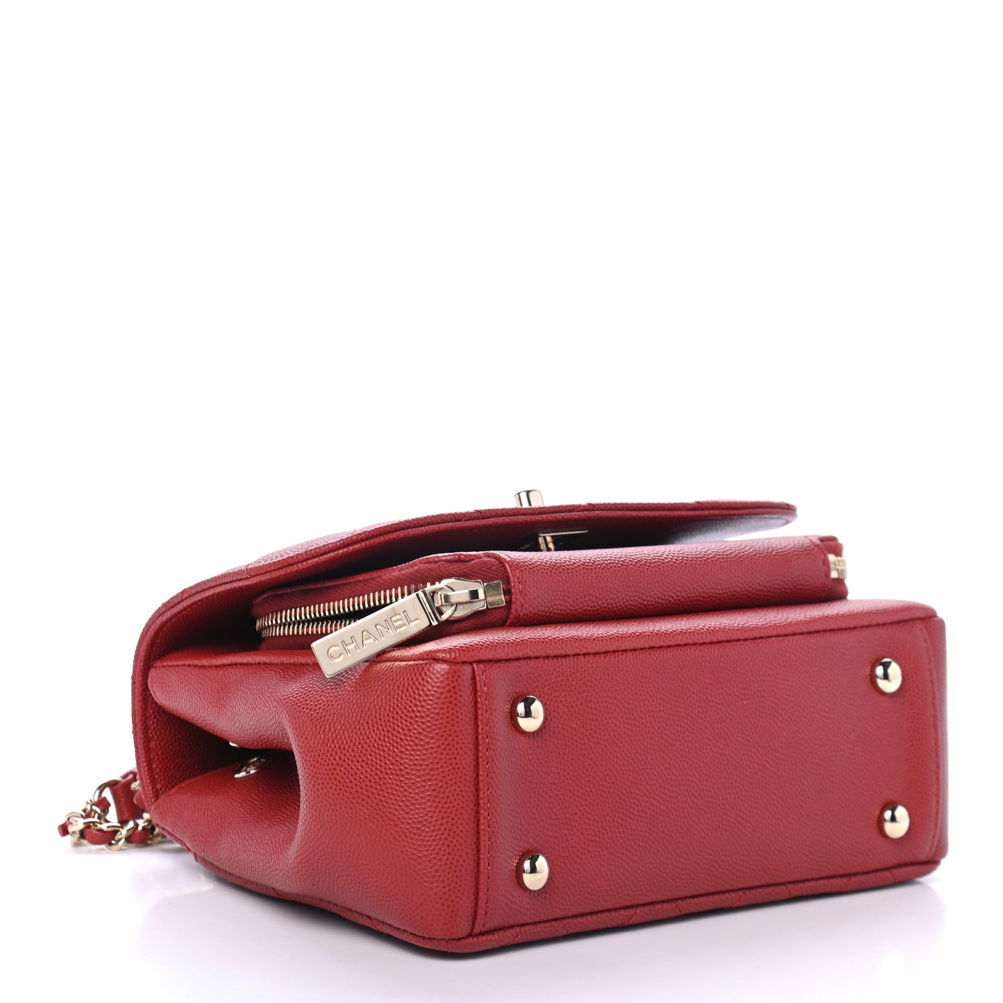 Caviar Quilted Small Business Affinity Flap Red