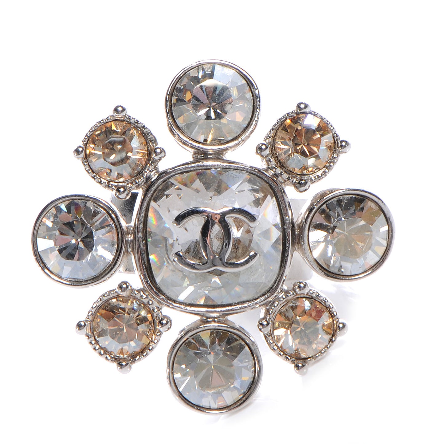 Crystal CC Ring Silver 6.5