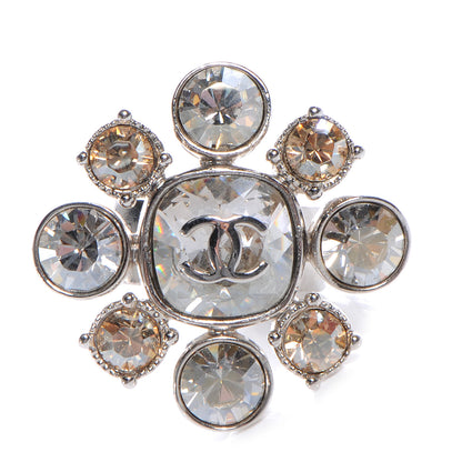 Chanel Crystal CC Ring Silver 6.5 1 of 6