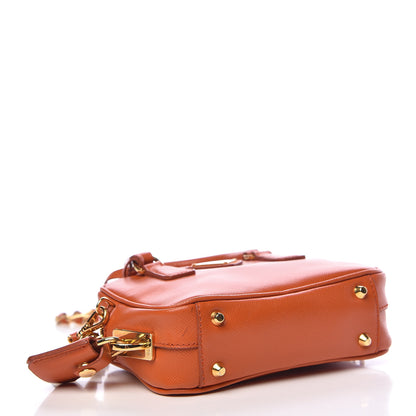 Prada Saffiano Lux Mini Top Handle Crossbody Bag Papaya 4 of 11