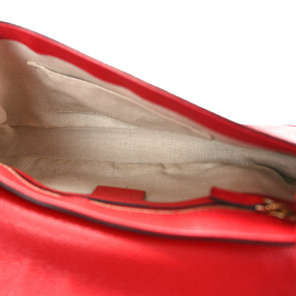 Gucci Pebbled Calfskin Medium Soho Flap Crossbody Vibrant Red 5 of 11