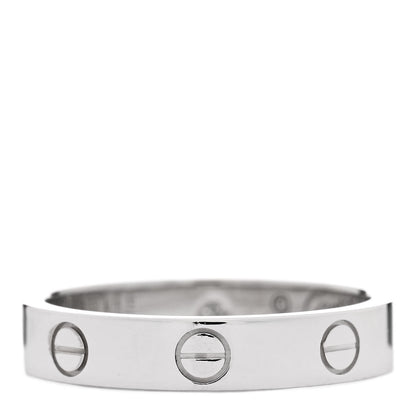 Cartier 18K White Gold Diamond 4mm LOVE Wedding Band Ring 54 6.75 3 of 5