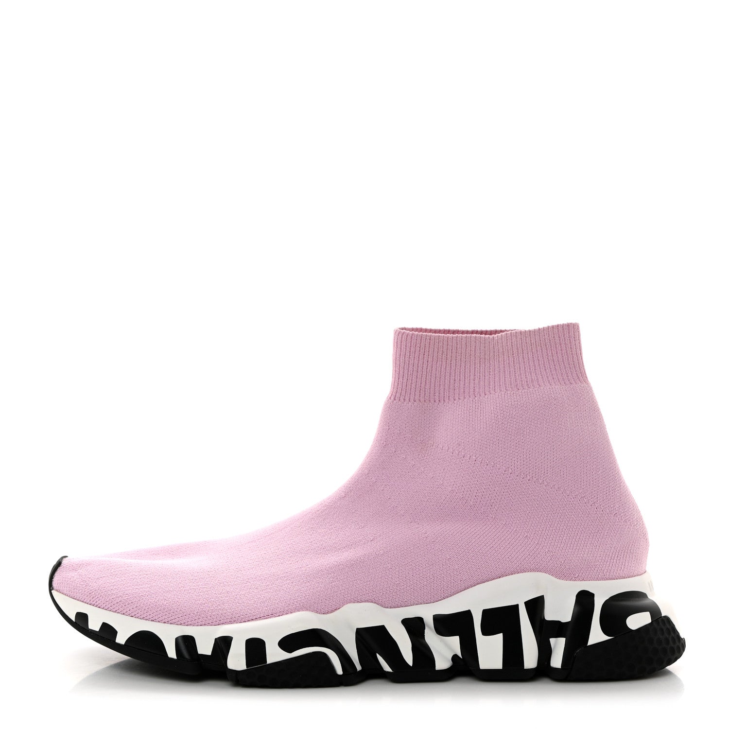 Balenciaga Neoprene Knit Womens Speed Graffiti Sneakers Light 40 Light Pink White Black 1 of 8